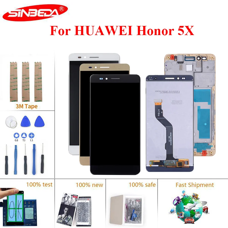 2 ГБ версия 5 ''sinbeda для HUAWEI Honor 5X ЖК-дисплей сенсорный экран с рамкой дигитайзер
