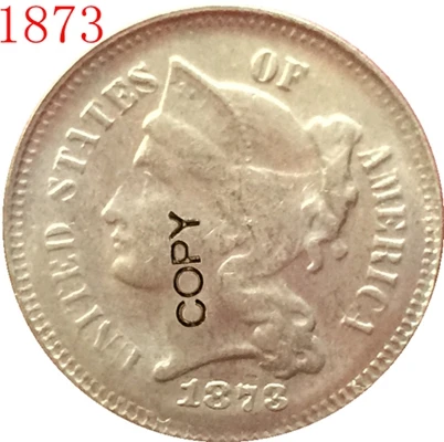 США(1865-1889) 26 монет три цента никеля копии монет - Цвет: 1873