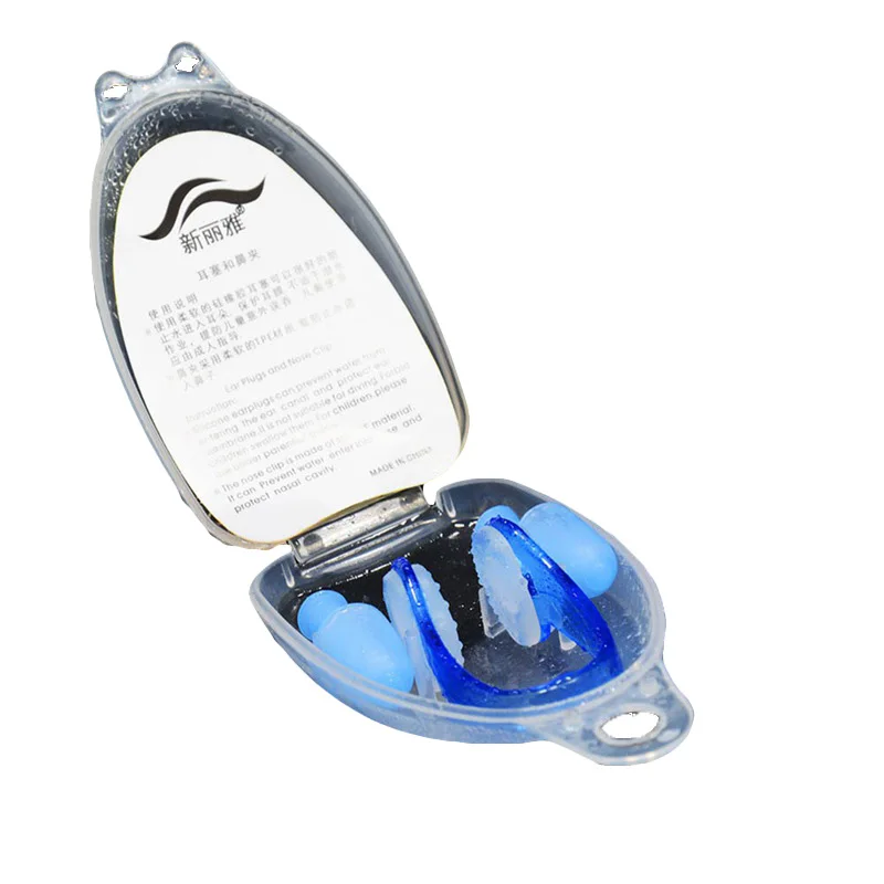 1 комплект Детский водонепроницаемый мягкий силиконовый Плавательный набор детский зажим для носа ушной затычки Инструмент 4 цвета - Цвет: BL