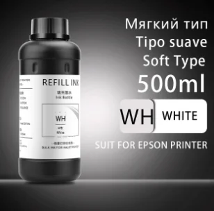 500ml WHITE Led UV Ink Universal UV LED Ink for Flatbed Printer 3D Compatible for Epson 1390 1400 1410 L800 R290 R330