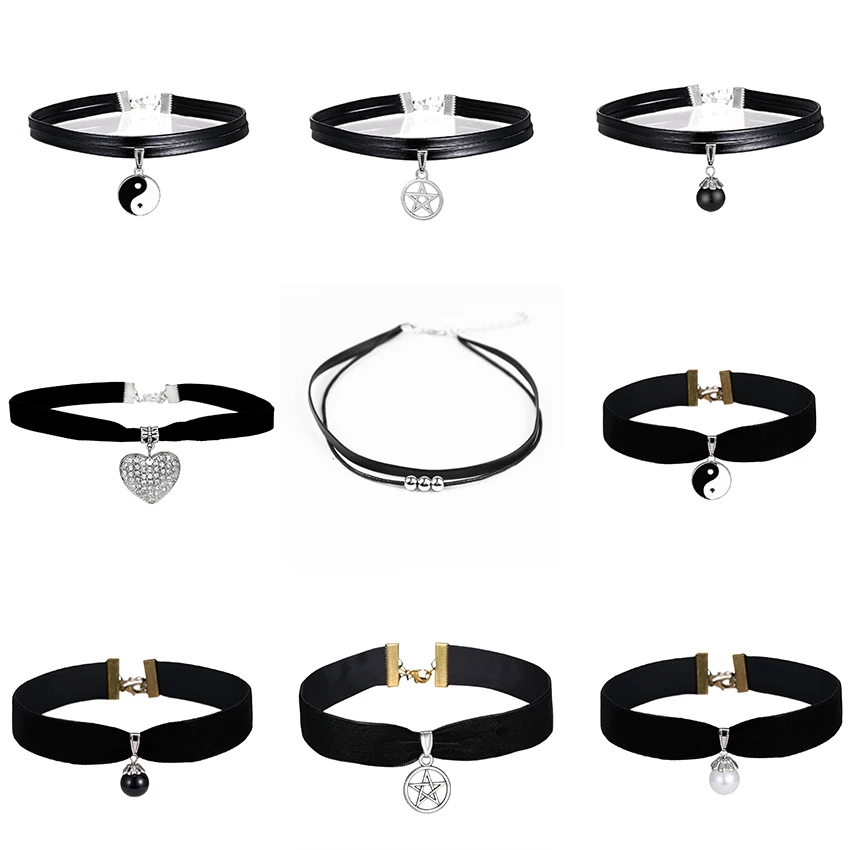 Модный бархатный покрывающий область ключицы цепочка колье ожерелье для женщин