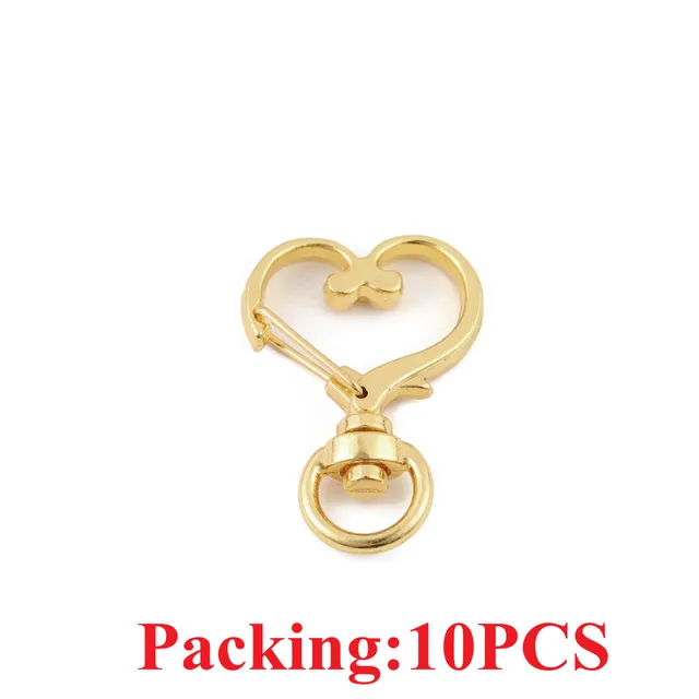 5-20pcs/lot Key Chain Key Ring keychain Bronze Rhodium Gold 28mm Long Round Split Keyrings Keychain Jewelry Making Wholesale DIY 10PCS Kc Gold heart