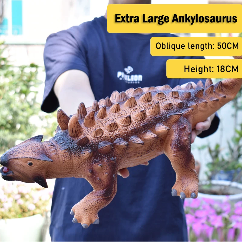 50cm Extra Large Simulation Soft Rubber Fall And Resist Pressure Tyrannosaurus Dinosaur Can Sound Animal Model Kid Toy Gift goku toys