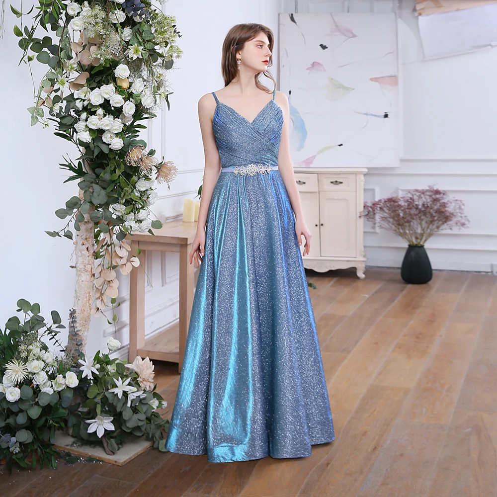 SSYFashion, новинка, сверкающее вечернее платье, сексуальное, v-образный вырез, открытая спина, серый, синий, Seqins, пояс, длина до пола, выпускной, официальное, вечернее платье, Vestidos