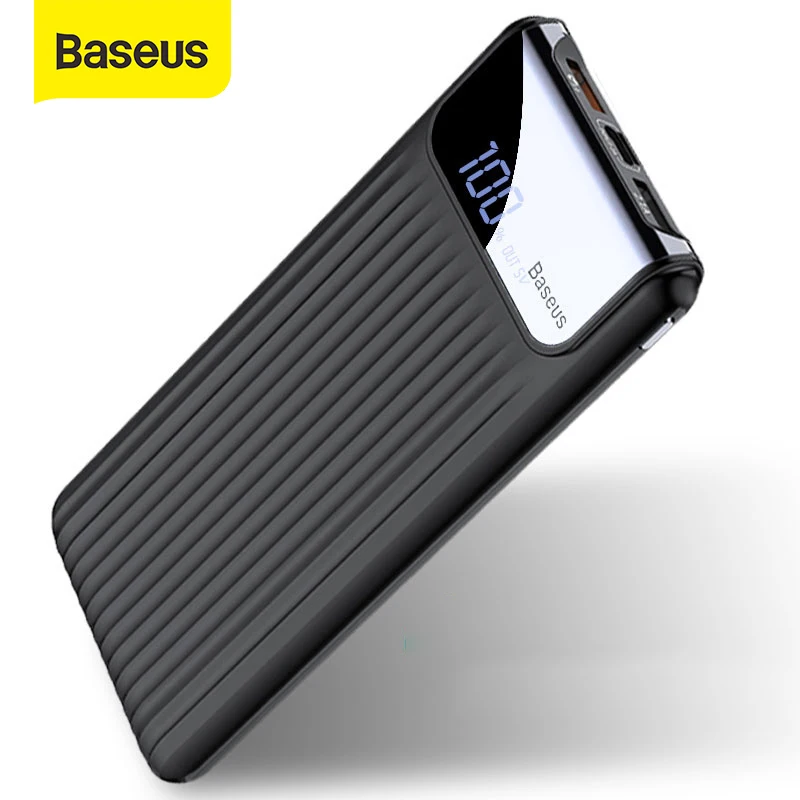 Baseus Power Bank 10000mA Quick Charge 3 0 портативный внешнее зарядное устройство ЖК дисплей для