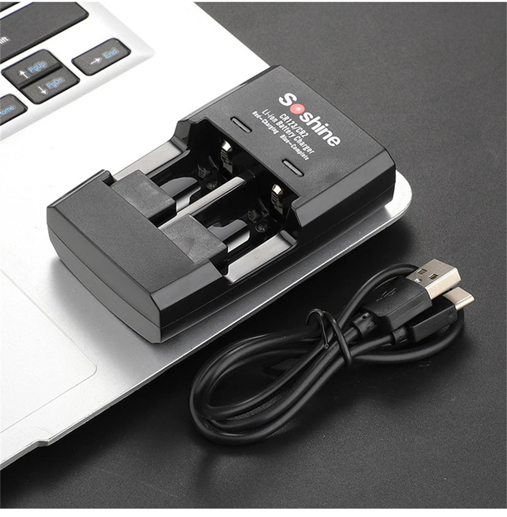 Battery Charger Battery Charger Adapter Original LiFePO4 Battery Charger CR123 Charger For 16340 CR2 15266 14250 3.2V Dual-slot USB without Battery