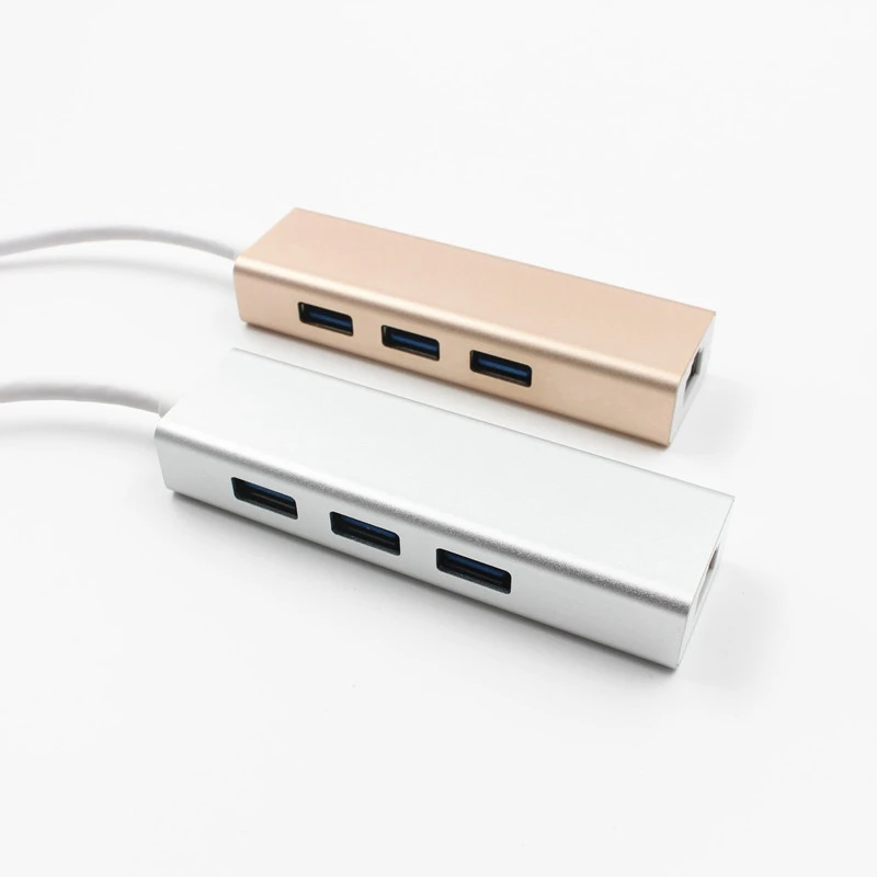 USB 3,1 Тип C(USB-C) к RJ45 Gigabit Ethernet LAN сетевой адаптер 3,0 USB концентратор золотой