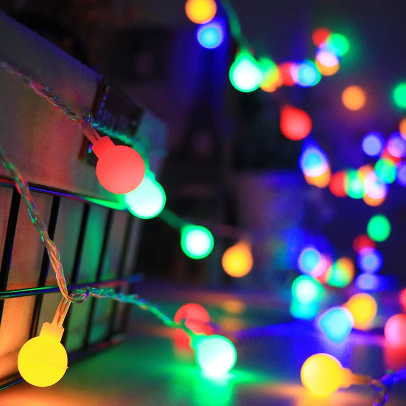 

LED Small Colored Lights Remote Control USB round Ball Lighting Chain Christmas Holiday Stars Online Celebrity Battery Light