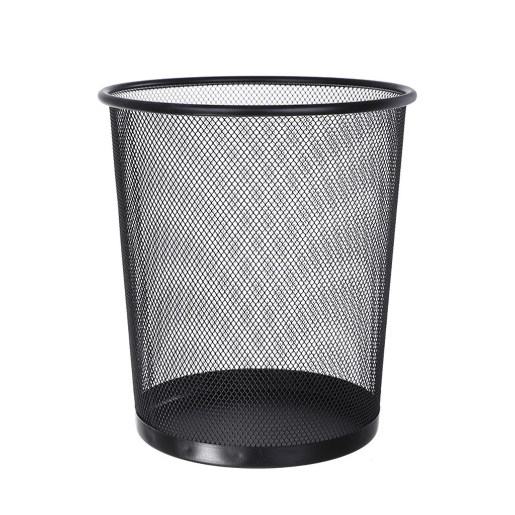 Металлическая сетка круглый контейнер для мусора кованого железа кухня без крышки ведро ванная комната Домашний офисный контейнер для мусора мусорное ведро Корзина# R15