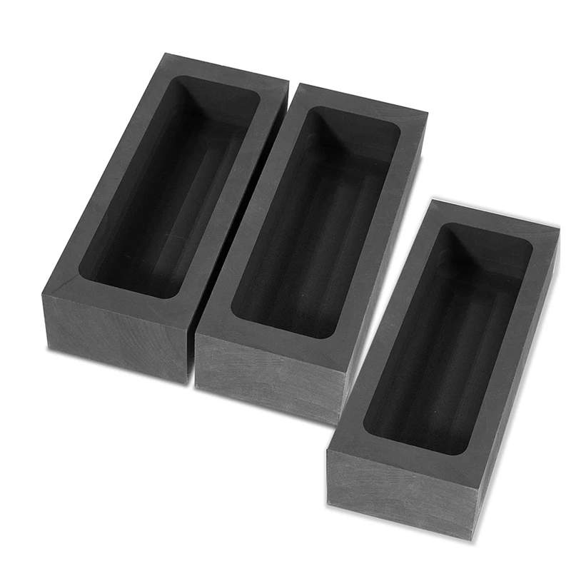 Graphite Ingot Mold 3 Pack - Metal Molds Casting Large Melting