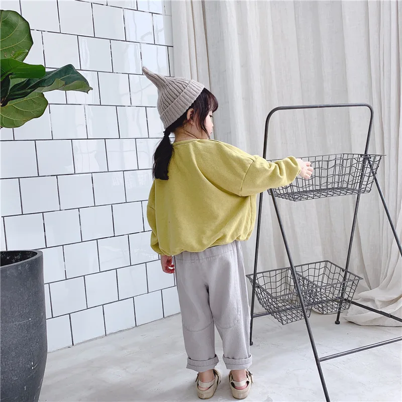 Children's Wear Autumn Leisure Pants Kids Harem Pants 3 Colors Pure Cotton Infant Boys Trousers Outfit Girls Loose Leiure