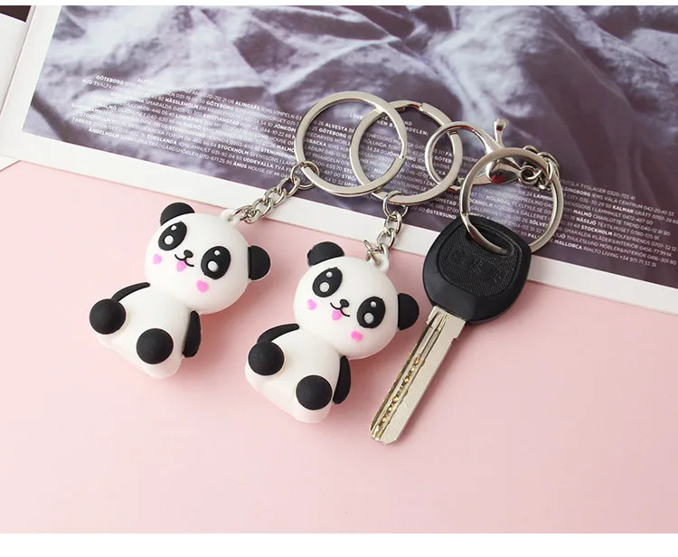 Adorkable Cute Panda Baby Keychain Girl'S Backpack Decorative Pendant Couples Car Key Chain Holiday Gift