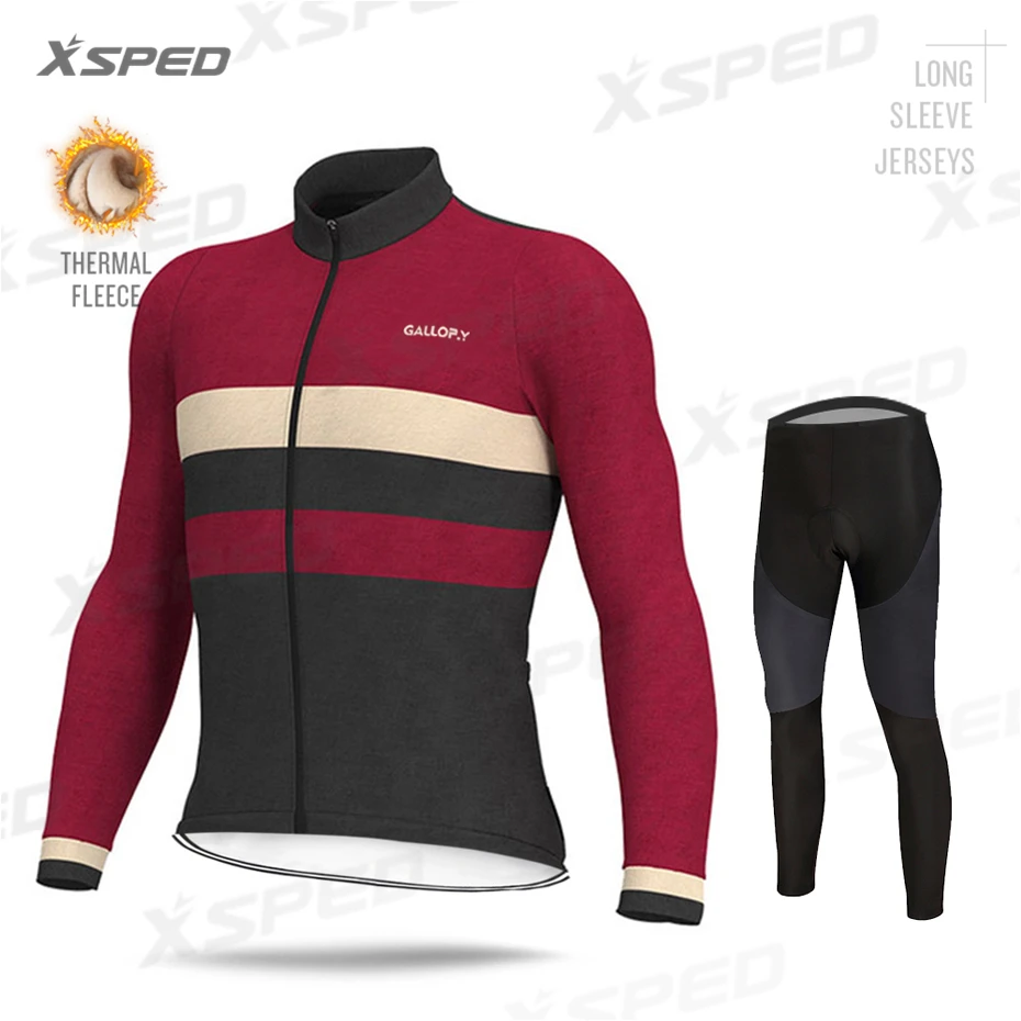 Normal Cycling Sets Зимняя куртка, одежда для велоспорта, с длинным рукавом, Джерси, наборы, термо флис, для команды, мужская, MTB, теплая, Униформа, для шоссейного велосипеда, одежда для улицы - Цвет: Normal Cycling Sets
