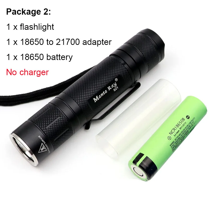 Package 2 S21 черный фонарик факел CREE XHP50.2 6500K светодиодный внутри медный DTP доска бесступенчатая лампа с регулировкой дизайна 21700 или 18650 батареи - Испускаемый цвет: Package 2