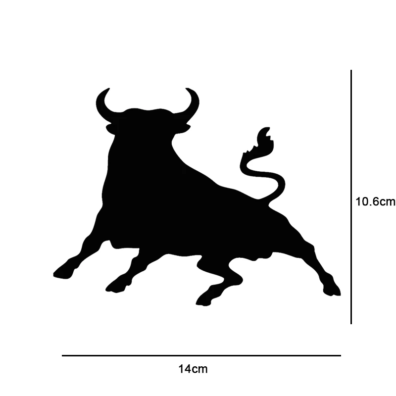 1410.6CM Car Sticker Vinyl Spanish Bull Fashion Cool Vinyl Car Sticker On Car Styling Waterproof Decals 3D BlackSilverLaser (6)