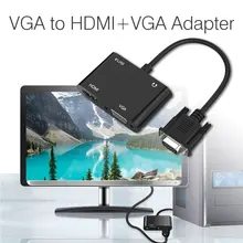 Aliexpress - 2 in 1 VGA to VGA+HDMI-compatible Adapter HD 1080P Dual-Monitor Audio/Video Converter VGA Splitter for PC Notebook Projector