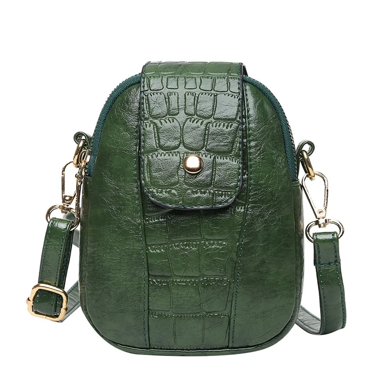 

Ladies Messenger Bag PU Leather Crocodile Pattern Small Mobile Wallet Shoulder Bag Mini Backpack