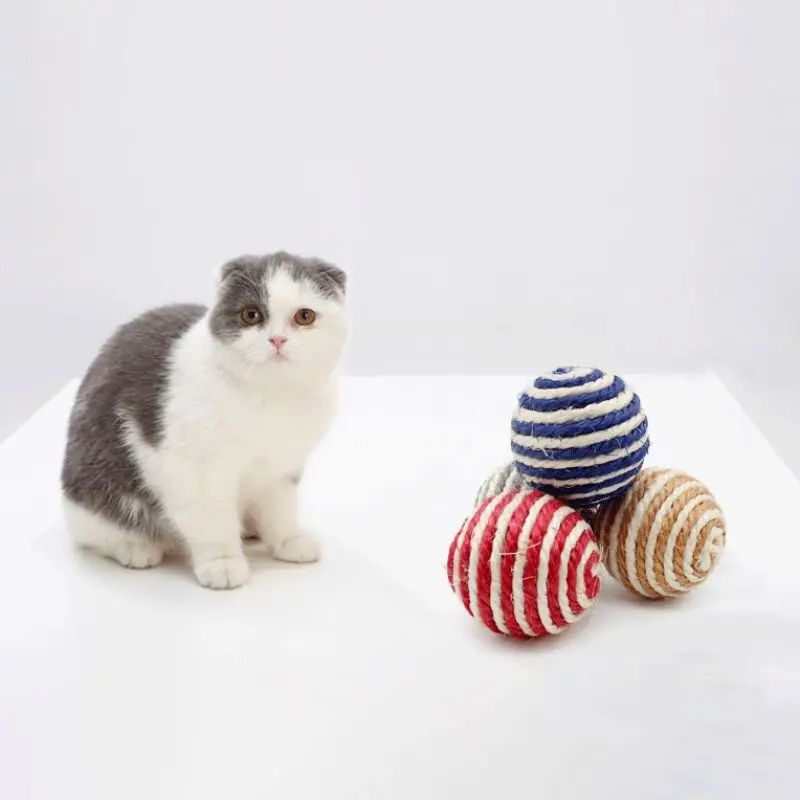 RandomColor кошка играть жевательная игрушка соломенная кошка домашнее животное веревка плетеные шарики шарик-тизер товары для кошек для домашних животных горячая распродажа