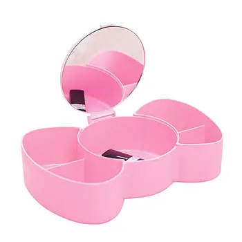 

Desktop Plastic Cosmetic Make Up Organizer Multifunctional Makeup Storage Box With Mirror For Jewelry Makeup Organization Tools