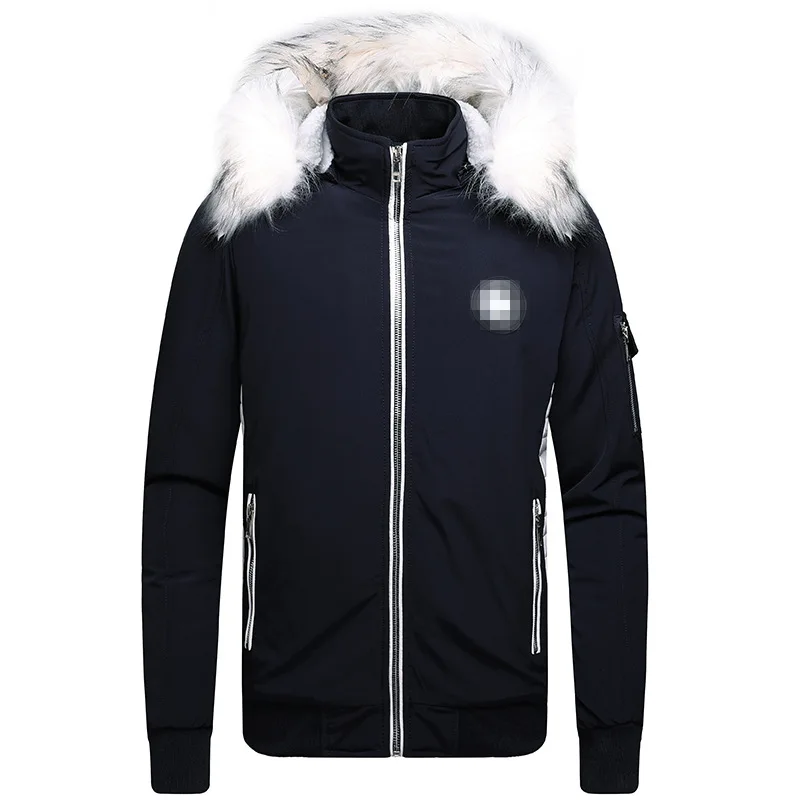 Мужская одежда AliExpress мужская одежда с хлопковой подкладкой зеленовато-голубое пальто для людей средних лет мужское хлопковое пальто с меховым воротником большого размера