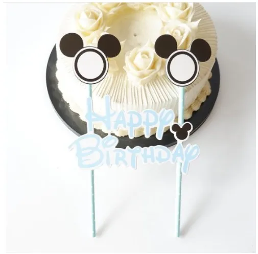 1 шт. Микки Минни Маус тема пирожное для дня рождения торт декоративные вывески Беби Шауэр детский день рождения товары для украшения торта - Цвет: blue mickey
