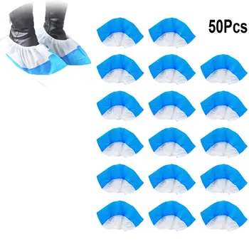 

50pcs Waterproof Shoe Cover Thickening Wear Resistant Shoe Protector Non Woven Disposable Shoe Cover Carpet Floor Protector