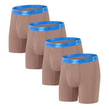 

Men Underwear Shorts Flat Angle Pants Male Panties Breathable Solid Color 4 PCS