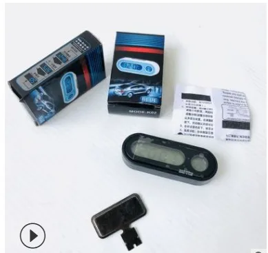 

K02 Car Electronic Clock Thermometer Car Thermometer with Numbers LED High Brightness Clock Thermometer Only