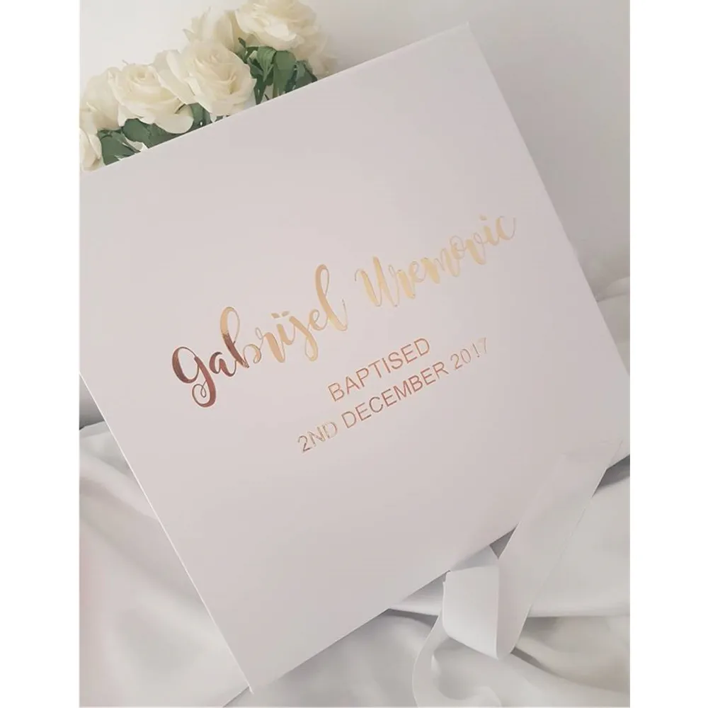 Золотая коробка подружки невесты из фольги на заказ Элегантный Бант добро