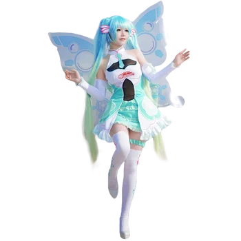 

Anime Vocaloid Figure Miku Racing Suit Uniform Dress Cosplay costume Halloween Costume for Women