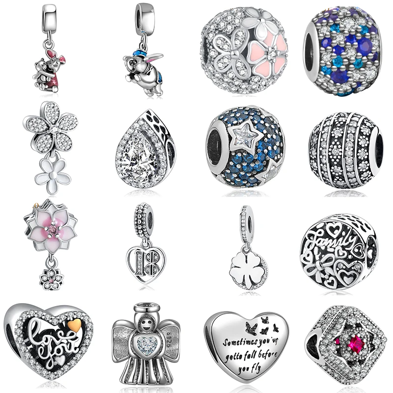 Diy 925 серебряный буквенный Бисер для изготовления ювелирных изделий Fit Pandora Шарм браслет металлический W333-12 с большим отверстием