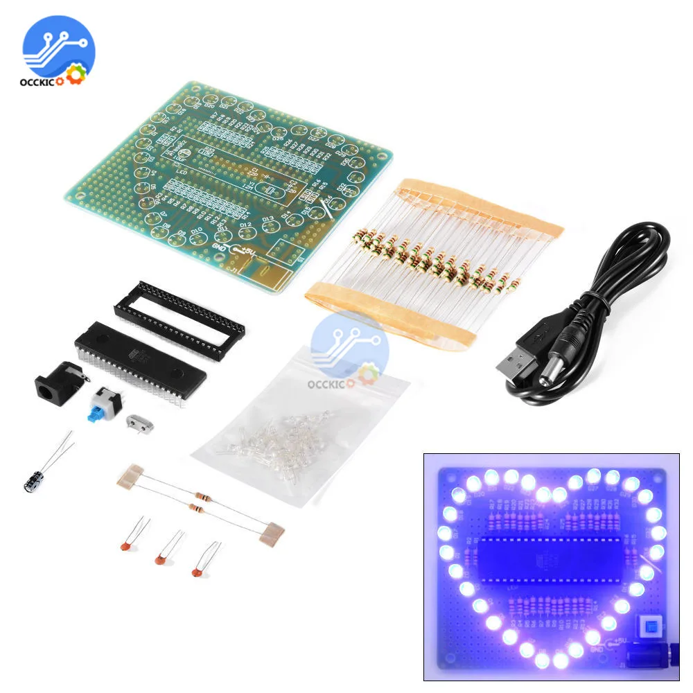 1 Набор новинка для творчества в форме сердца белый светодиодный синий