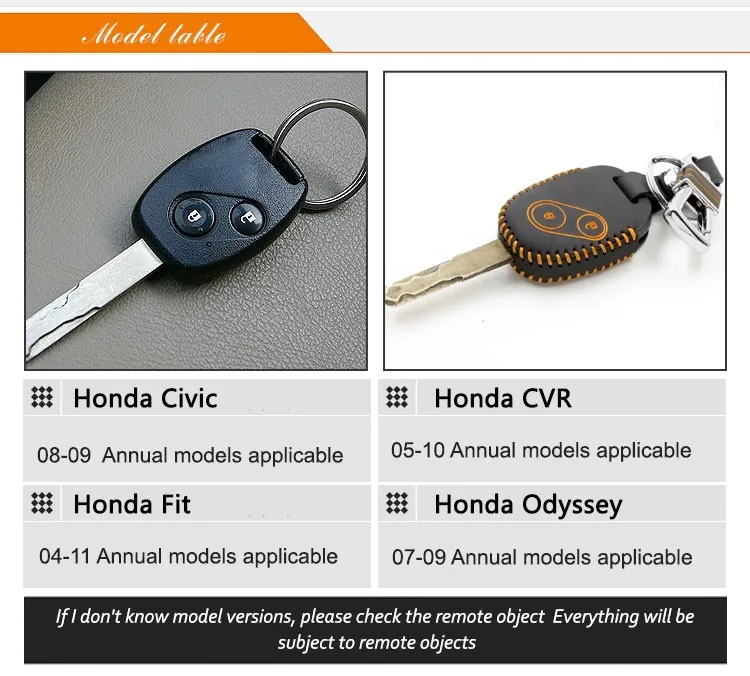 Брелок для honda jazz civic 2006 2008 2009 подходит для 2004-2011 из натуральной кожи, кошелек, держатель, Автомобильный ключ, чехол