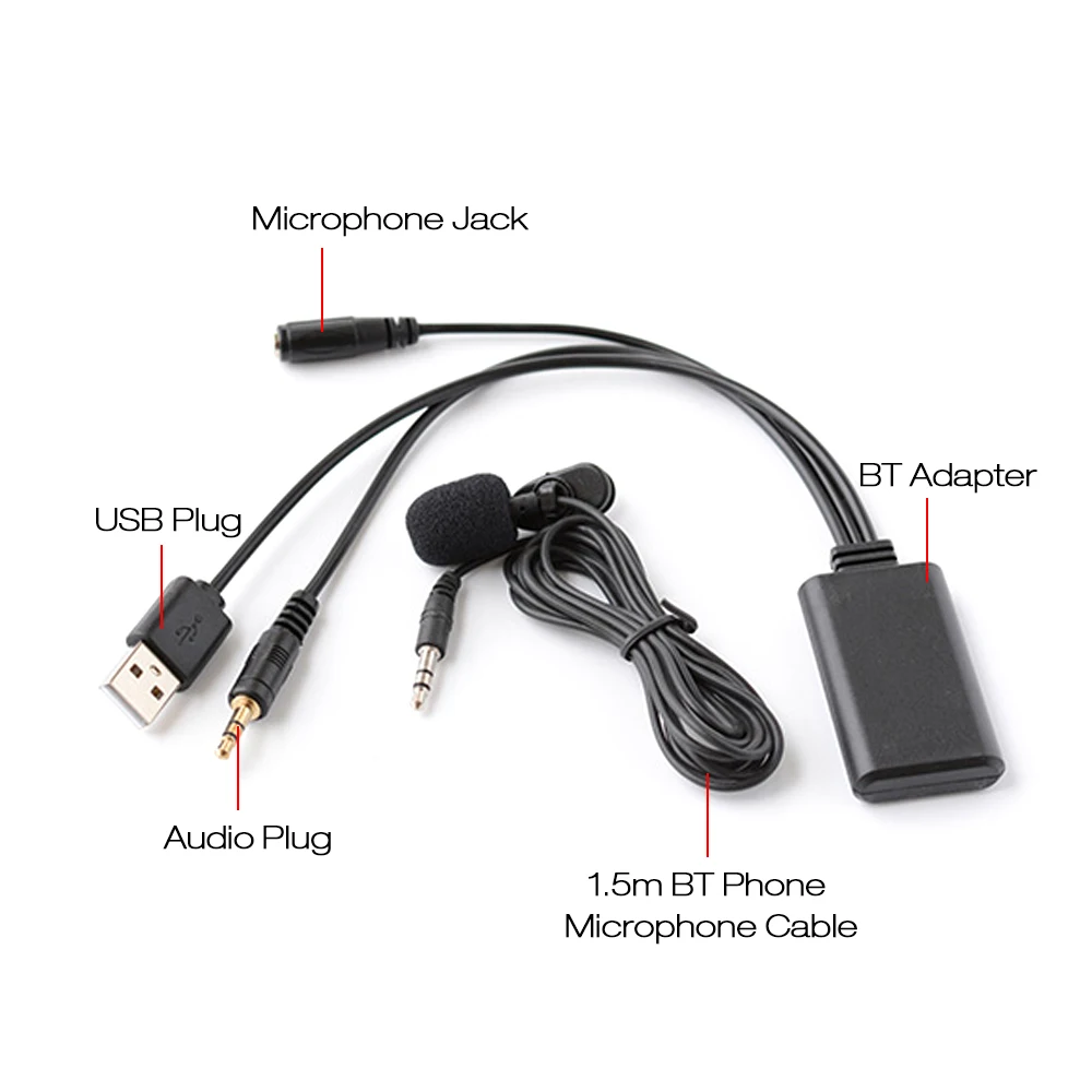 Универсальный автомобильный AUX аудио BT USB адаптер с микрофоном беспроводной конвертер адаптер кабель автомобильные аксессуары для Honda