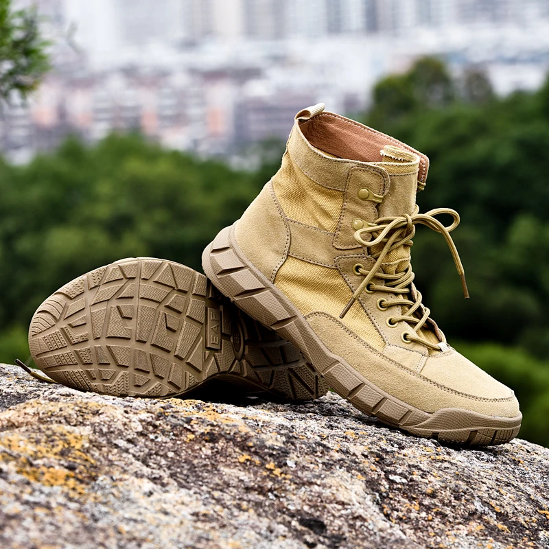 Golden Sapling Breathable Tactical Boots Military Men Retro Outdoor Trekking Shoes Classic Sports Hiking Tooling Men's Sneakers