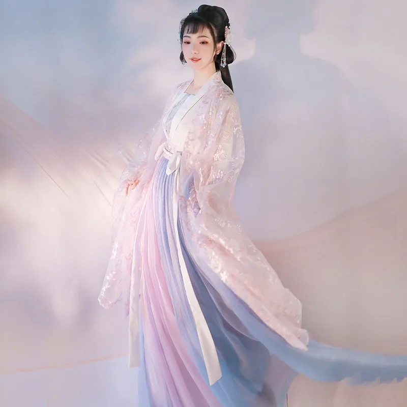 

Autumn and winter daily Hanfu female traditional costume Chinese style super fairy heavy industry embroidery chest waist Hanfu
