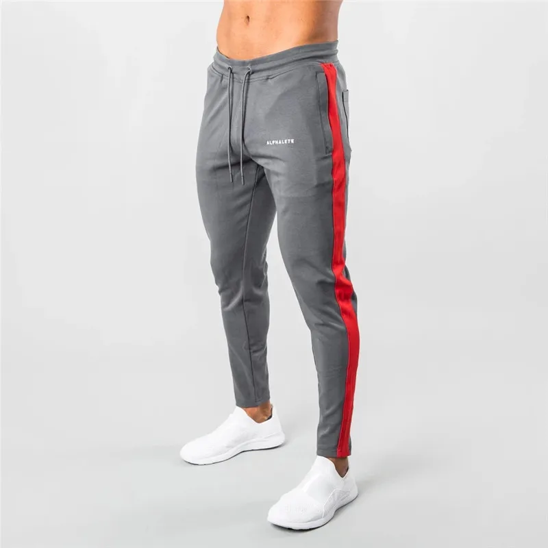 Бренд ALPHALETE Осенние бодибилдинг повседневные брюки-карандаш для мужчин