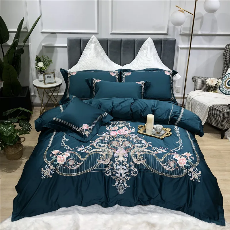 New 800TC Egyptian Cotton Royal Luxury Bedding set King Queen Size Embroidery Bed Duvet Cover Bedsheet parrure de lit | Дом и сад