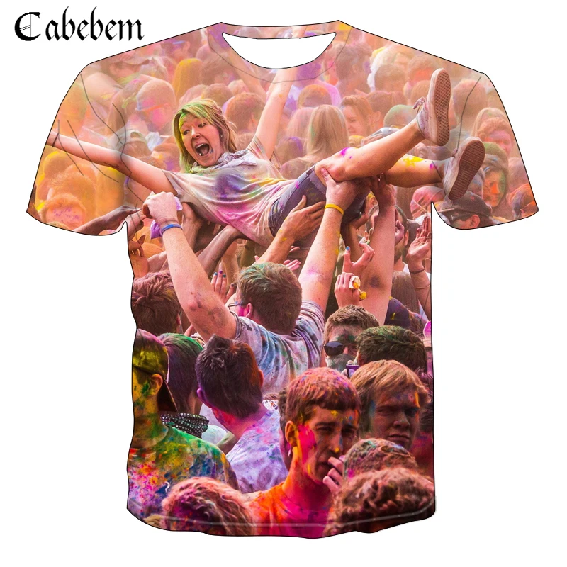 

2019 summer newest men women T-shirts 3D digital print Tshirt winning cheers crowd print T shirt hip-hop short-sleeved Tees