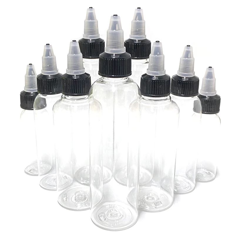 

50pcs Twist Off Caps Pen Shape Refillable Vial 30ml 60ml 100ml 120ml 150ml Empty PET Jar Plastic Dropper Bottles