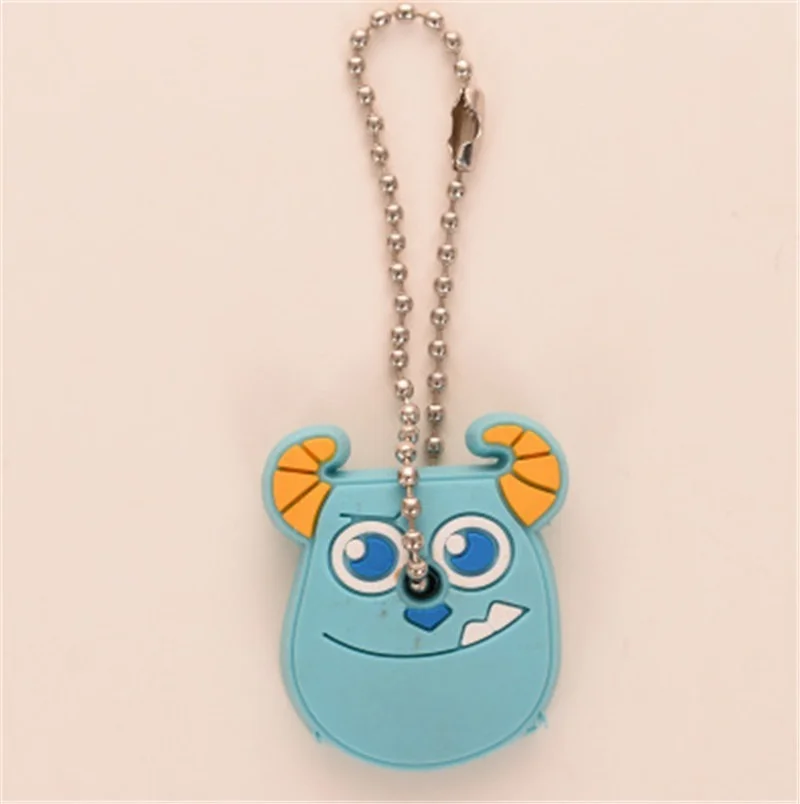 1Pcs Cute Anime Keychain Silicone Cat Dog Protective Key Case Cover for Key Control Dust Cap Holder Gift Women Chain