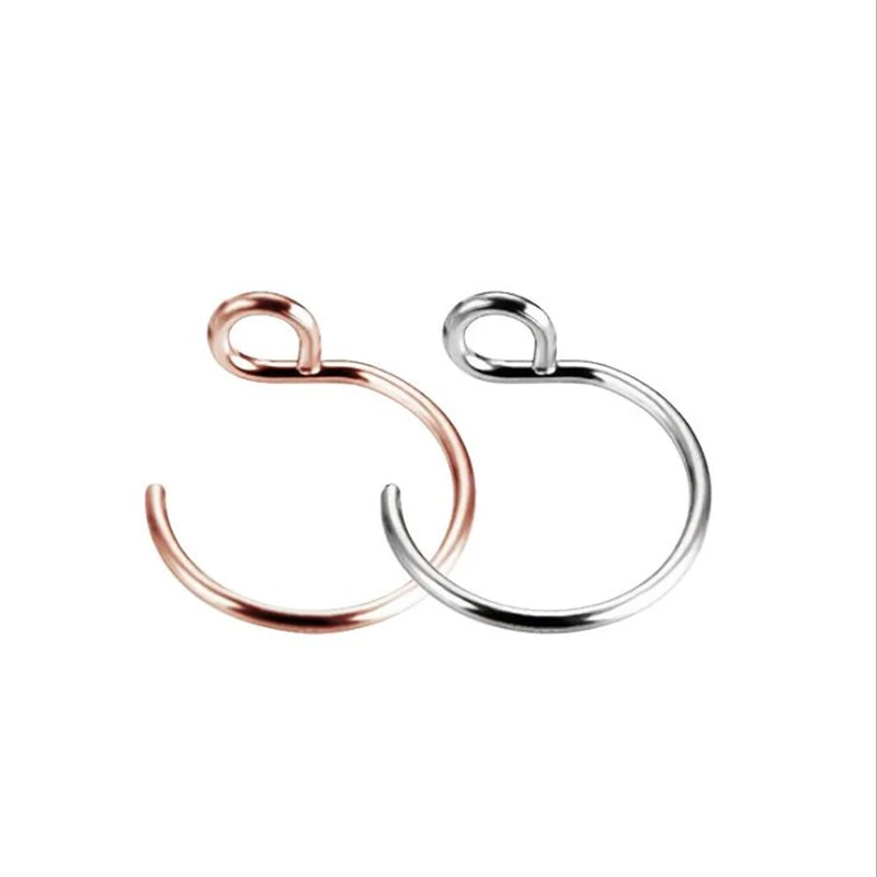 2 шт. новый стиль нержавеющая сталь Розовое Золотое кольцо в нос Перегородка