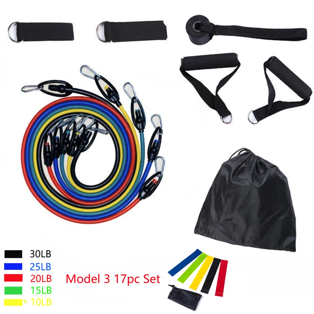

17PC 11PC Eastic Bands for fitness Resistance Bands Set Home Workout Elastic Sports Bands Fitness Band Rubber Loop 3 Models