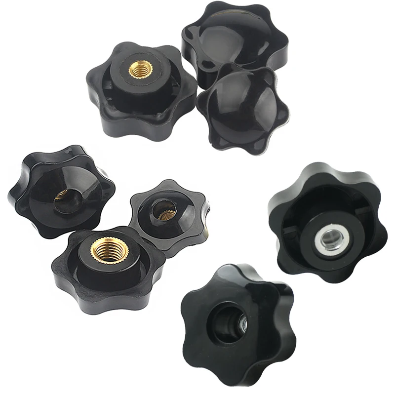 M4 M5 M6 M8 M10 M12 Plum Bakelite ручная затяжка гайки ручка резьба звезда механические черные