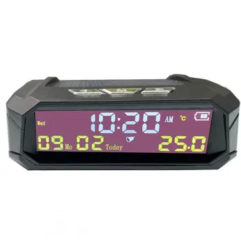 

Fully Automatic Multifunctional Solar Charging Vehicle Safe Black Accessories Calendar Clock Thermometer