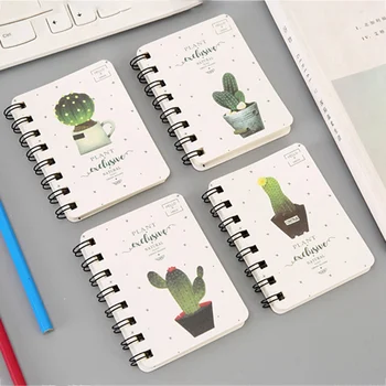 

Kawaii Cactus Spiral Notebooks Week Planner Cat Daily Supplies Day plan Diary Notepads Memo pad Cute School Stationery Kids Gift