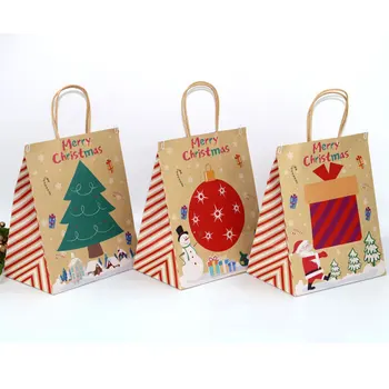 

Christmas Bag Craft Kraft Paper Gift Bag DIY Drawing Paper Graffiti Tote Bag Kraft Paper Tote Bag