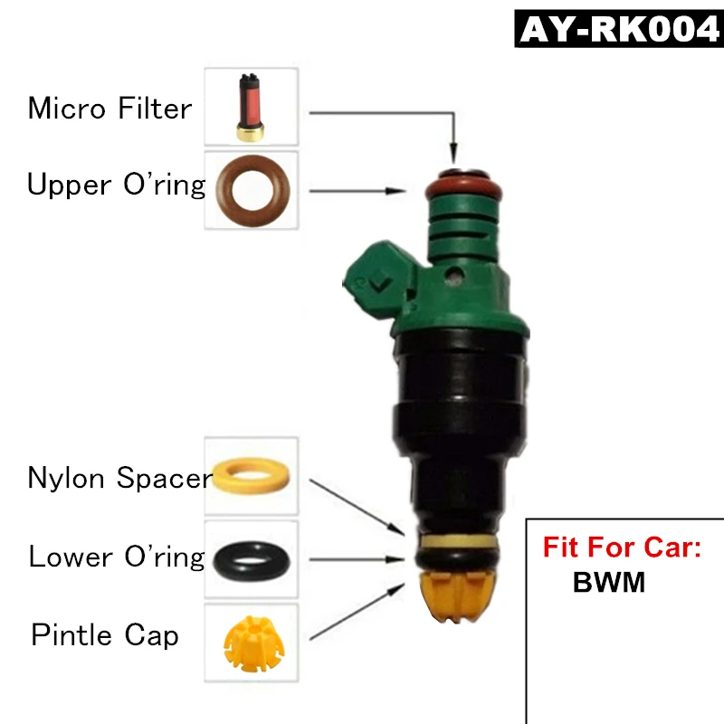 6 комплектов в партии топлива комплект для ремонта инжектора 0280150440 13641703819 для BMW E60 E39 520i 523i 525i 528i E36 328i E36 автомобиля Замена AY-RK004