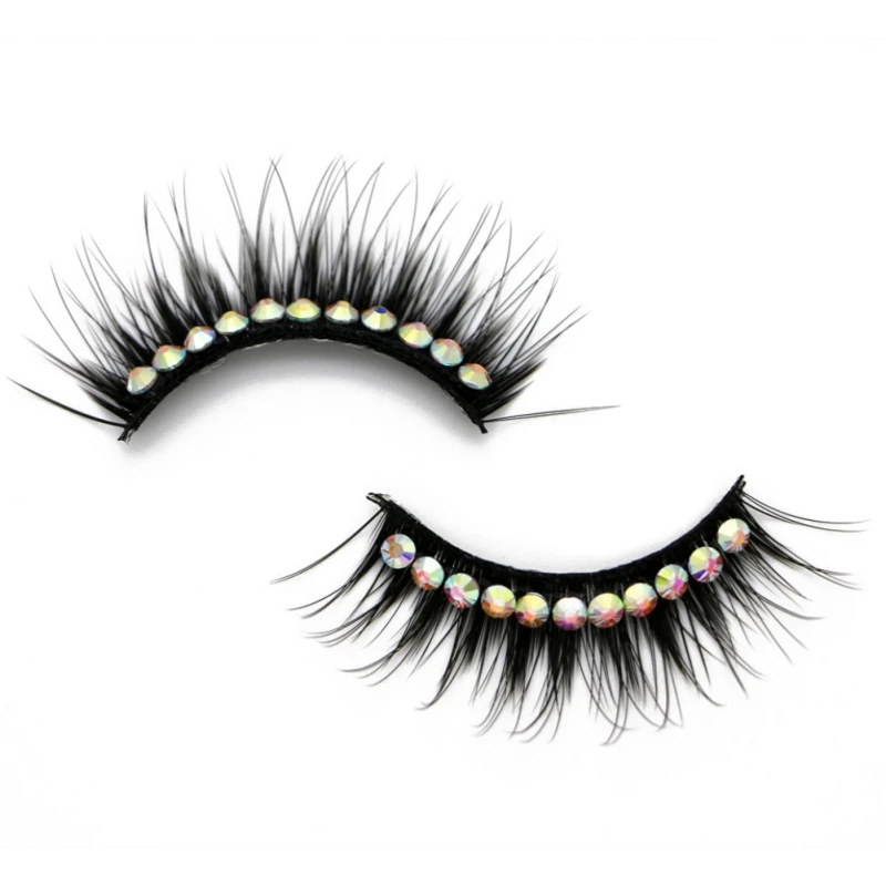 

Thick Diamond False Eyelashes Natural 5 Pair Purple Color Eye lashes Makeup Face Maquiagem XA54