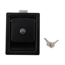 1 шт. черная Защелка двери прицепа с прокладкой ручка замок полированный сплав ключи для Camper RV грузовик Toolbox